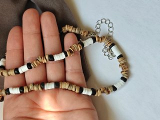 Conjunto collar y pulsera surfero unisex