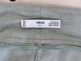 Kimono Mango verde agua jaquard talla XS