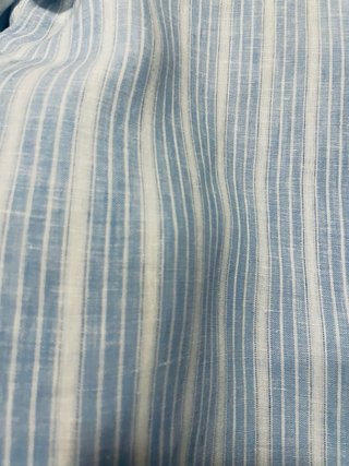 Camisa de lino Buccino rayas azul y blanco XL