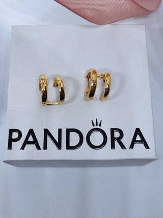 Pendientes Pandora Doble Aro Dorados