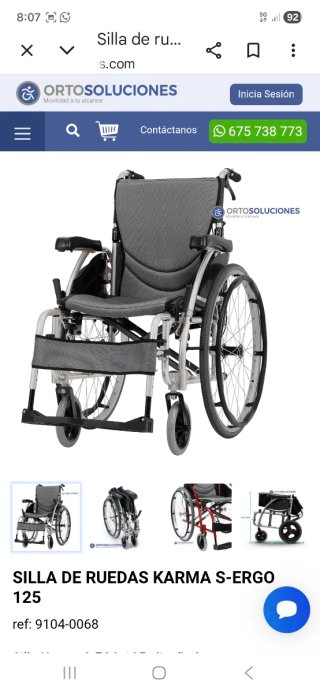 SILLA RUEDAS LIGERA PLEGABLE