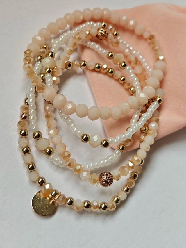 Conjunto 5 pulseras nude