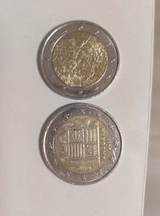 Moneda 2€ Andorra 2019 y conmemorativa muro Berlín