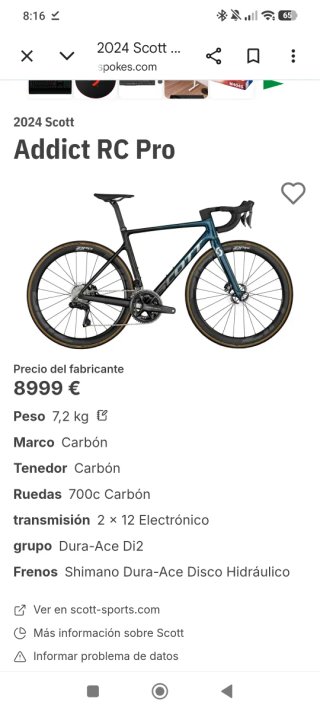 Scott Addict RC Pro Dura Ace 12V Tope Gama