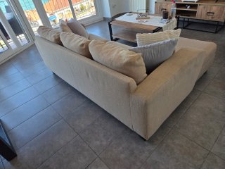 Sofá Chaiselongue 3 cuerpos beige