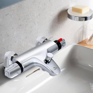 Miscelatore Termostatico Uten per Doccia e Vasca, con Pulsante di Sicurezza Anti-bruciature 38°C