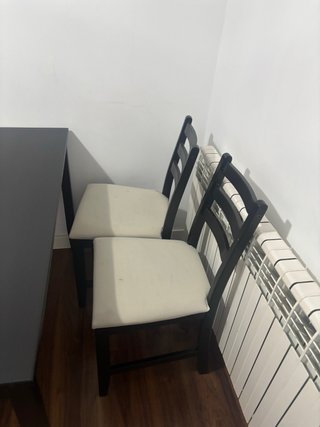 Mesa Comedor Negra con 4 Sillas Madera