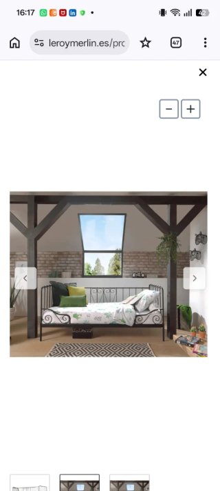 Cama de metal con colchón