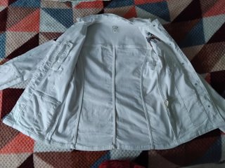 Cazadora vaquera FIVE blanca con parches
