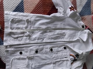 Cazadora vaquera FIVE blanca con parches