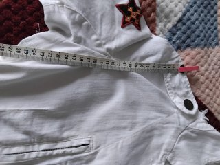 Cazadora vaquera FIVE blanca con parches