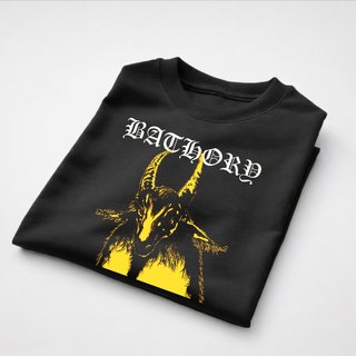 Camiseta Bathory Algodón Unisex Negra Metal