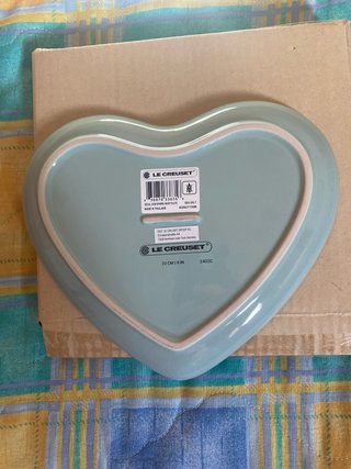 Piatto Le Creuset cuore grigio azzurro gres