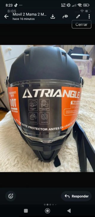 Casco de moto negro DOT