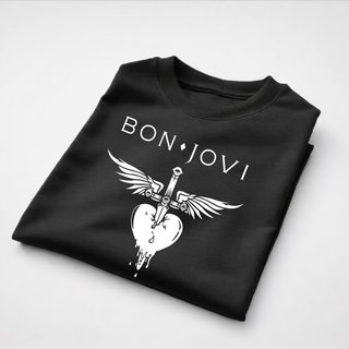 Bon Jovi Camiseta Algodón Negro Unisex