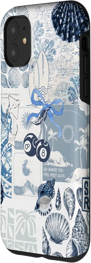 Funda Carcasa para iPhone 11 Collage de verano Beachy Bl