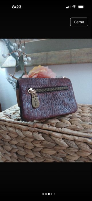Cartera Anekke verde y marrón