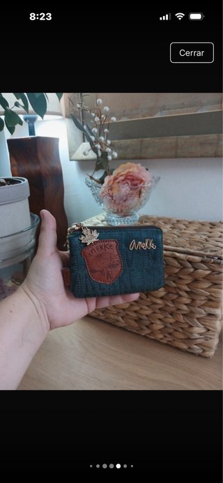 Cartera Anekke verde y marrón
