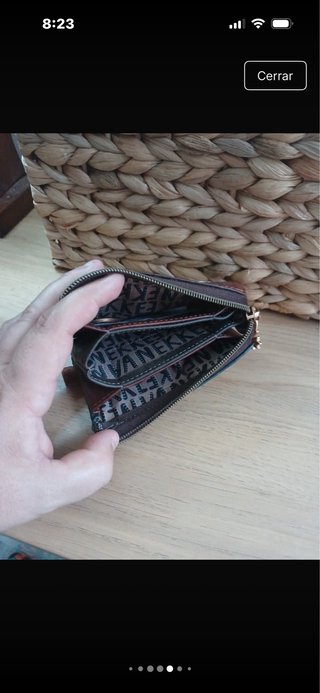 Cartera Anekke verde y marrón