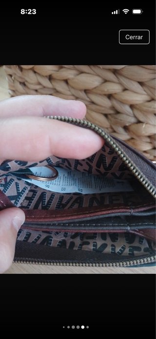 Cartera Anekke verde y marrón
