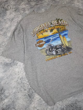 Harley Davidson Camiseta Gris Bolsillo Vintage XXL