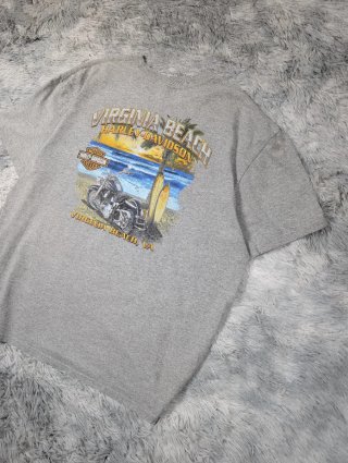 Harley Davidson Camiseta Gris Bolsillo Vintage XXL