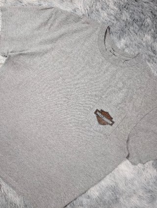 Harley Davidson Camiseta Gris Bolsillo Vintage XXL