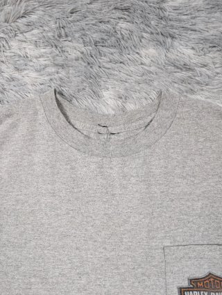 Harley Davidson Camiseta Gris Bolsillo Vintage XXL