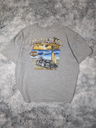 Harley Davidson Camiseta Gris Bolsillo Vintage XXL