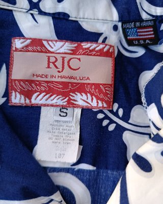 Camisa Hawaiana RJC Hibiscus Azul Made Hawaii USA