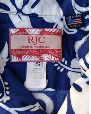 Camisa Hawaiana RJC Hibiscus Azul Made Hawaii USA