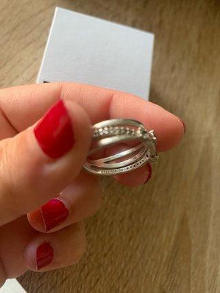 Anillo Pandora tres bandas circonitas