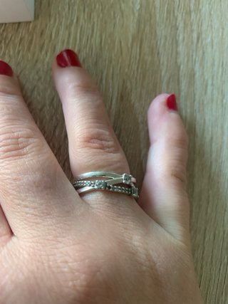 Anillo Pandora tres bandas circonitas