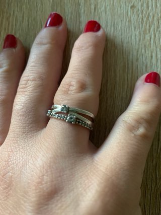 Anillo Pandora tres bandas circonitas