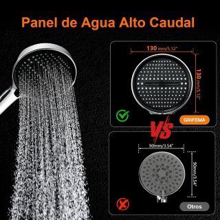 Ugello Doccia a Mano, Piastra Grande 130 mm