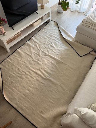Alfombra Lana Overlock Zara Home Beige 160x230