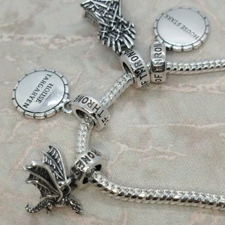 Pulsera Juego de Tronos en plata para Charms 20cm