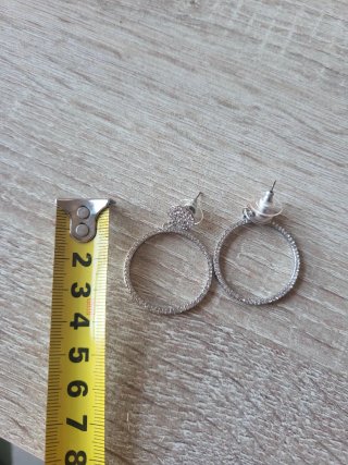 Pendientes aro plateados con brillantes