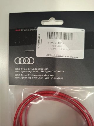 Juego 2 cables carga AUDI sin abrir