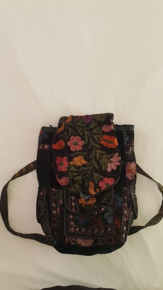 Mochila terciopelo bordada Uzbekistán