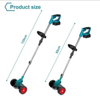 Desbrozadora con ruedas y 2 baterías