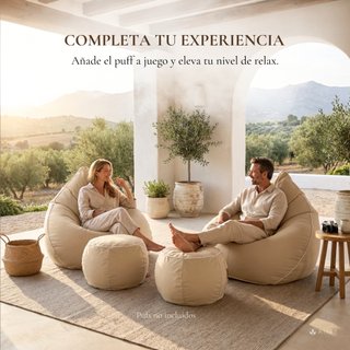 Puff Aiire Exterior Olefina Reposapiés Beige