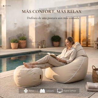 Puff Aiire Exterior Olefina Reposapiés Beige