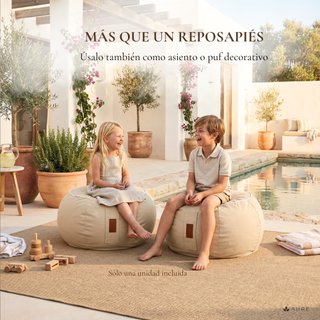 Puff Aiire Exterior Olefina Reposapiés Beige