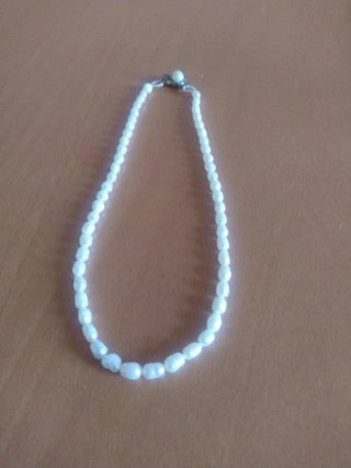Collana perle bianche con chiusura argento