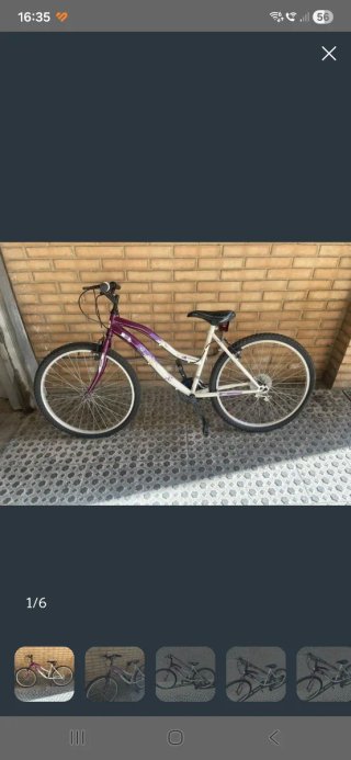 Bicicleta Morada y Blanca