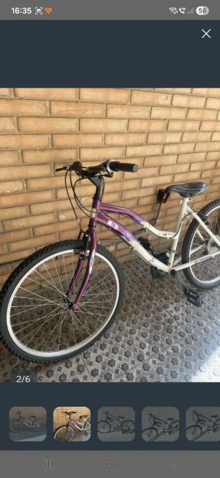 Bicicleta Morada y Blanca