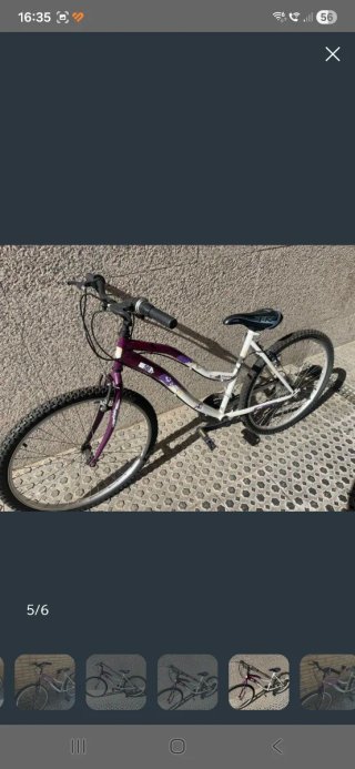 Bicicleta Morada y Blanca