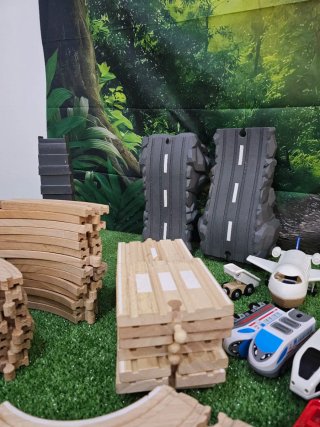 Vías tren madera Lidl y accesorios