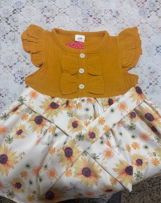 Vestido y diadema niña 6-9 meses